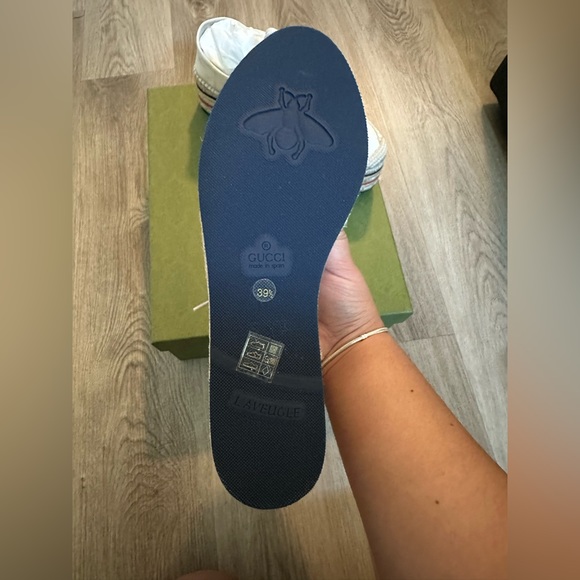 GUCCI CANVAS LOGO WEDGE ESPADRILLE PLATFORM SHOES - Picture 4 of 5